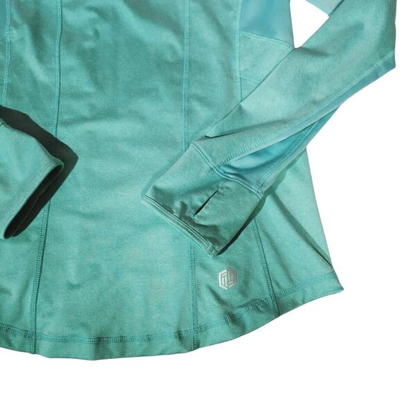 BKE Sport Womens Sz L Activewear Light Jacket Long Sleeve Full Zip Pockets Blue - Picture 6 of 11